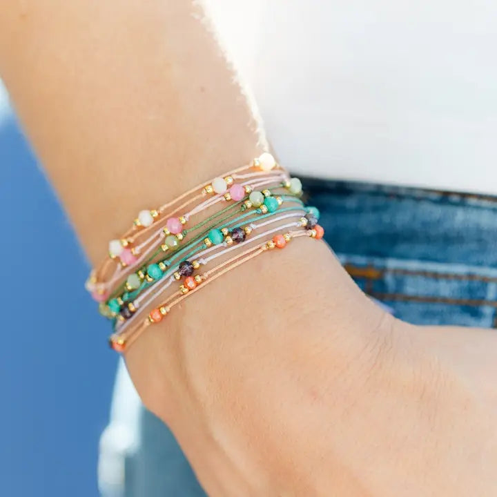 Delicate Double Crystal String Pulley Bracelets